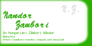 nandor zambori business card